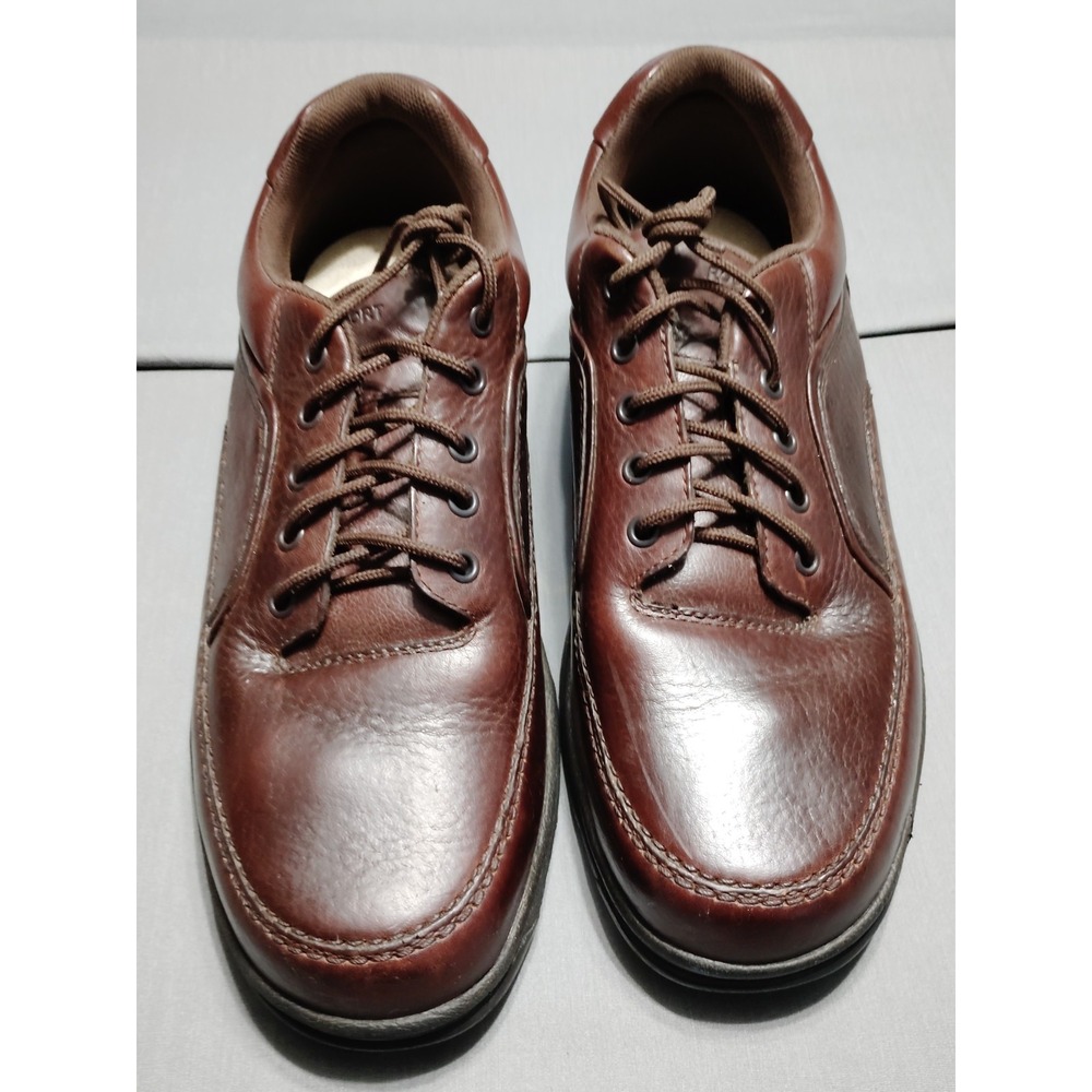 Rockport EUREKA K71201 Men 13M Casual Leather Shoe Lace Up Dark Brown Old Money